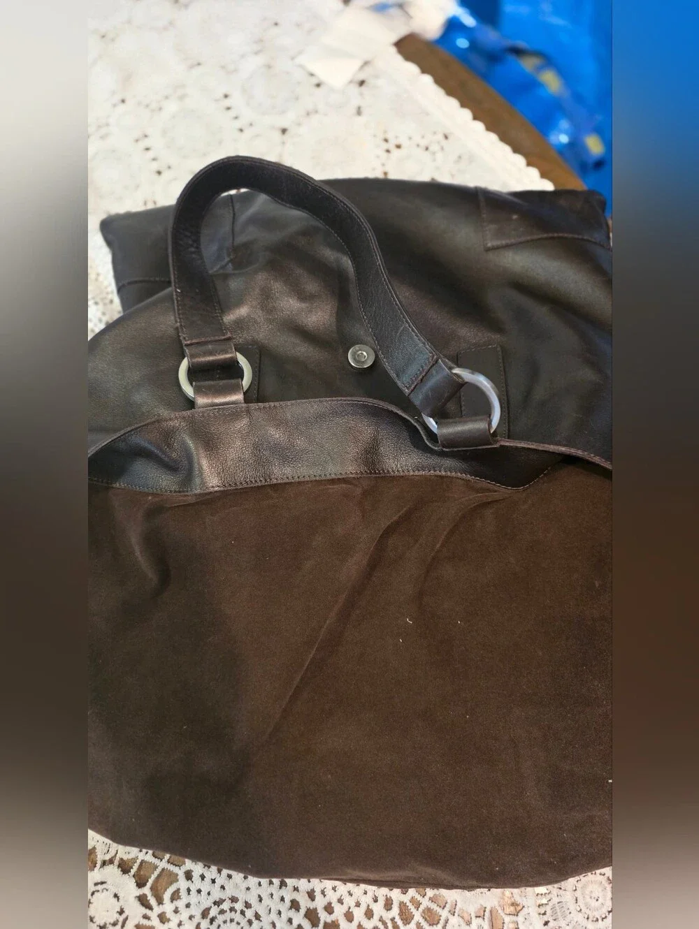 Falor Brown Leather Shoulder Bag, Made In Italy